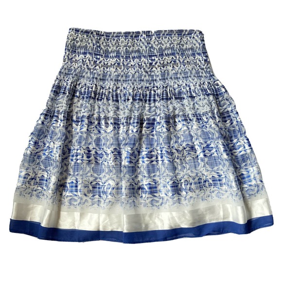 Max Edition Dresses & Skirts - Max Edition Sz M Skirt Ribbon Trim Stretch Knee Length Elastic Waist Womens Blue